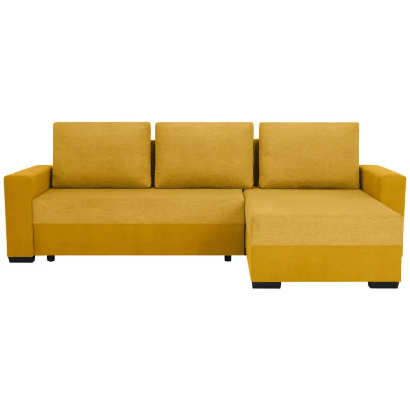 Ecksofa in Flachgewebe, Struktur Gelb 252/155 cm