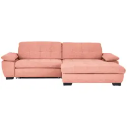 Ecksofa in Webstoff Koralle 265/180 cm