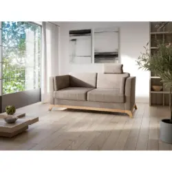 2,5-Sitzer Viva V in Flachgewebe Taupe