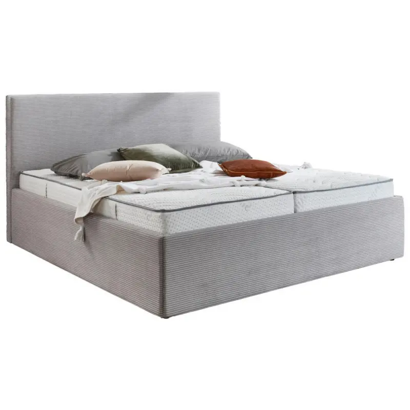 Polsterbett Bettkasten Hellgrau 180/200 cm