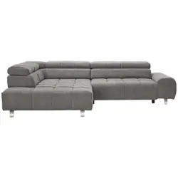 Ecksofa in Webstoff Dunkelgrau 201/295 cm