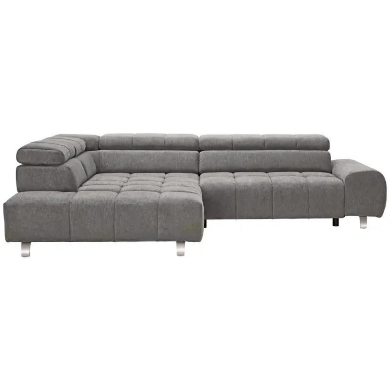 Ecksofa in Webstoff Dunkelgrau 201/295 cm
