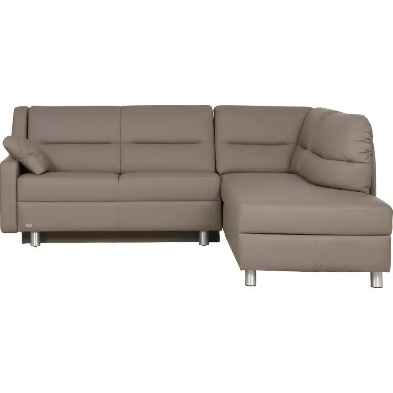 Ecksofa in Echtleder Taupe 226/208 cm