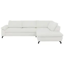 Ecksofa Sense in Cord, Velours Creme, Naturfarben 291/197 cm
