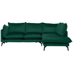 Ecksofa in Samt Gr&uuml;n 241/200 cm