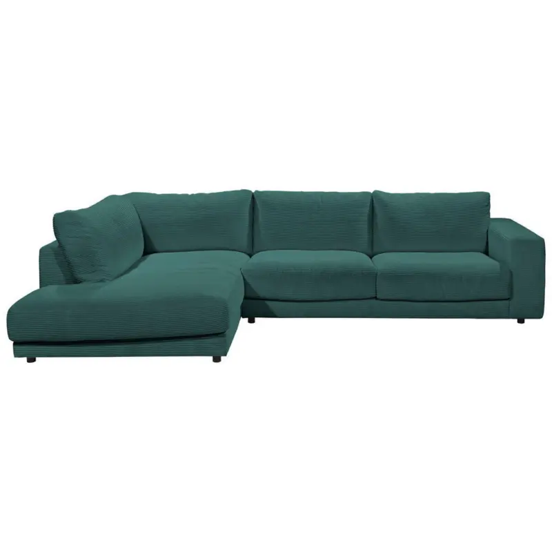Ecksofa in Cord Gr&uuml;n 224/325 cm