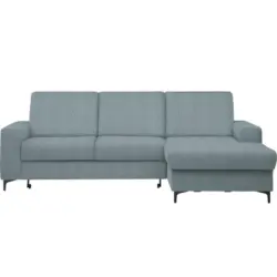 Ecksofa in Webstoff Blaugrau
