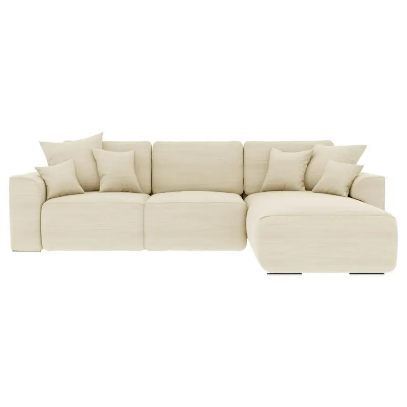 Ecksofa in Cord Beige