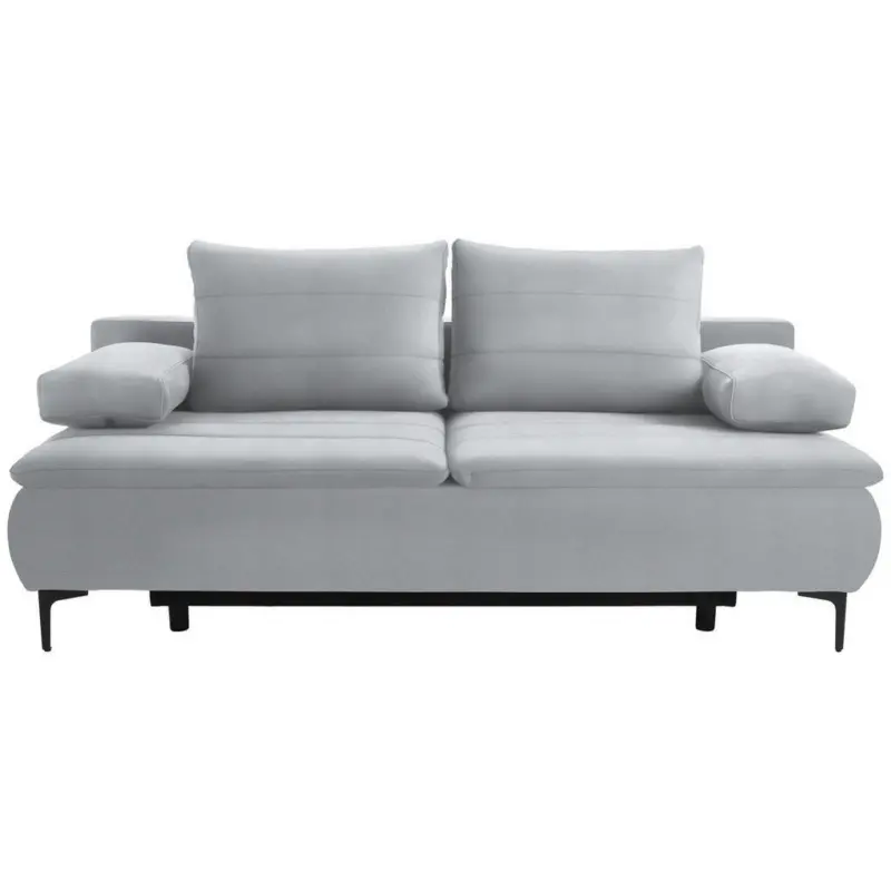 Boxspringsofa in Flachgewebe Grauwei&szlig; Modern