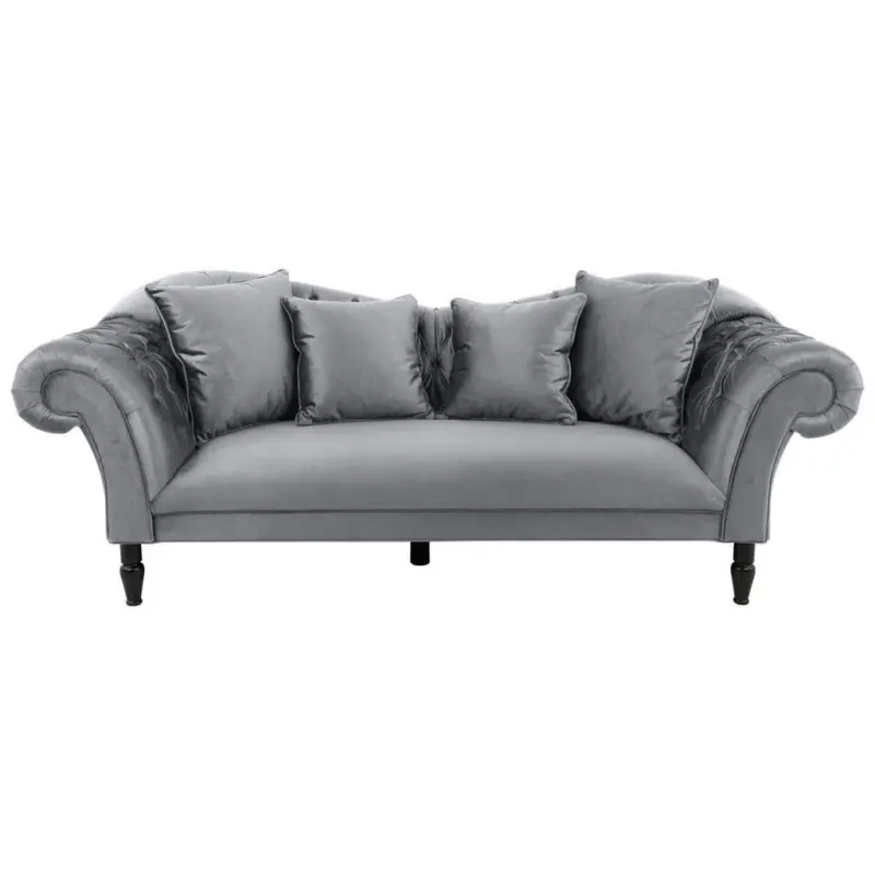 3-Sitzer-Sofa in Velours Grau