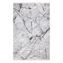 Vintage-Teppich 120/180 cm Royal Grau, Schwarz, Wei&szlig;