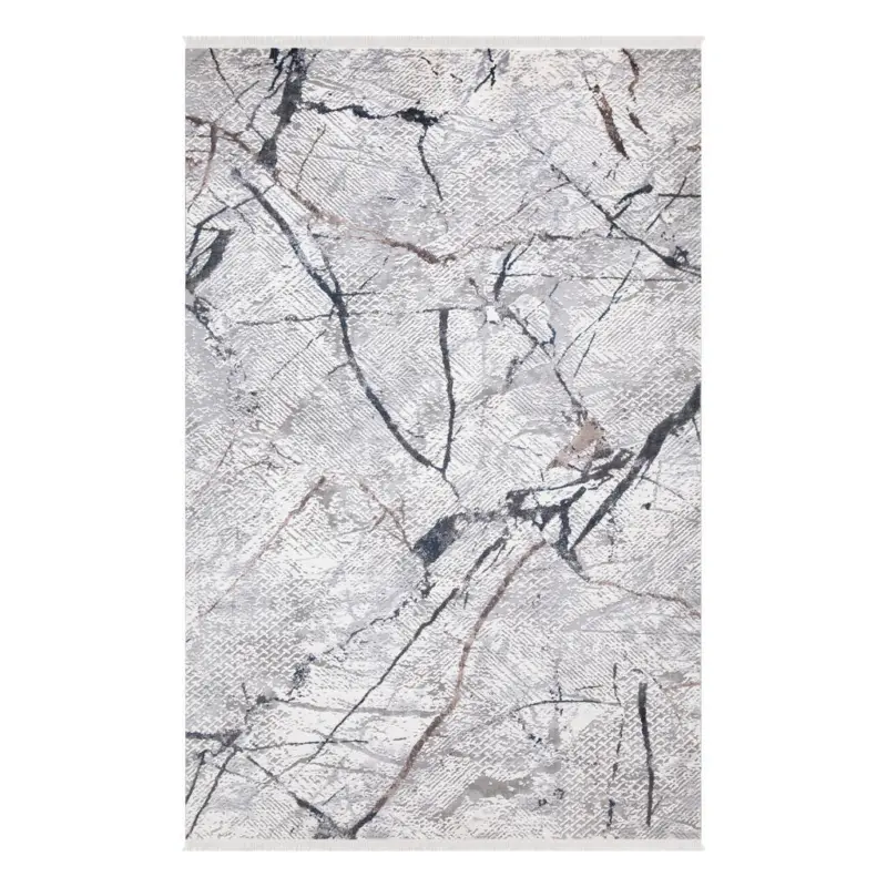 Vintage-Teppich 120/180 cm Royal Grau, Schwarz, Wei&szlig;