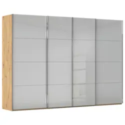 Schwebet&uuml;renschrank in Eiche Artisan, Seidengrau