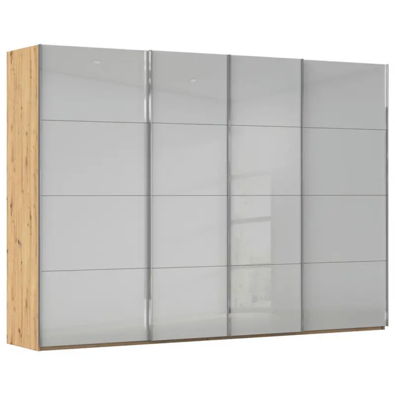 Schwebet&uuml;renschrank in Eiche Artisan, Seidengrau