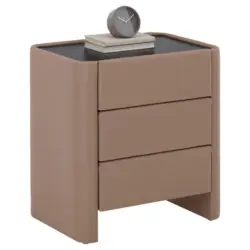 Nachtk&auml;stchen 57/60/41 cm in Schwarz, Hellbraun, Greige