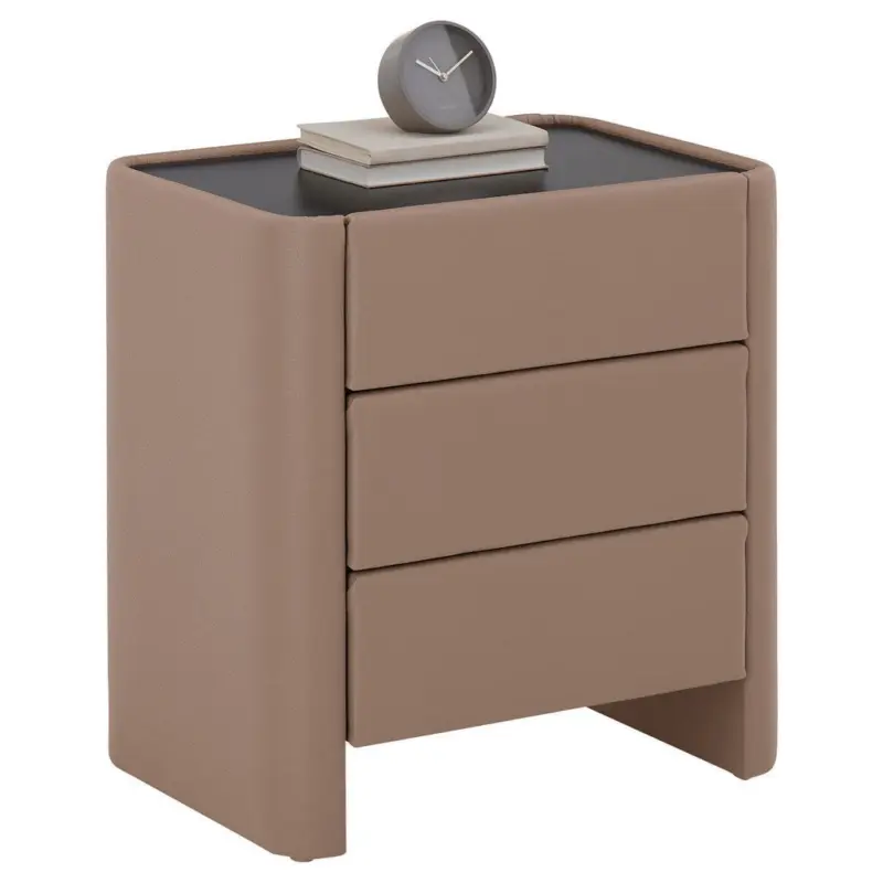 Nachtk&auml;stchen 57/60/41 cm in Schwarz, Hellbraun, Greige