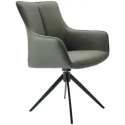 Armlehnstuhl Lederauswahl, Sitzfl&auml;che 360&deg; drehbar, inklusive Armlehnen Echtleder