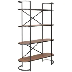 Regal 120/185/42 cm Naturfarben, Schwarz