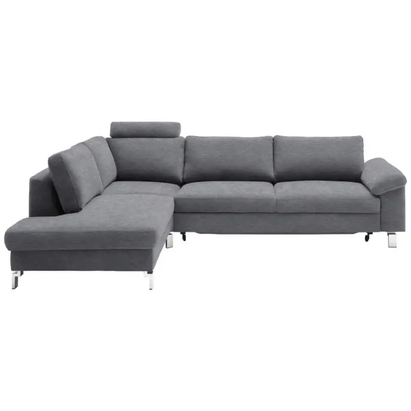 Ecksofa in Velours Grau 200/282 cm