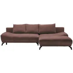 Ecksofa in Chenille Braun