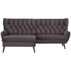 Ecksofa in Mikrofaser Braun 165/237 cm