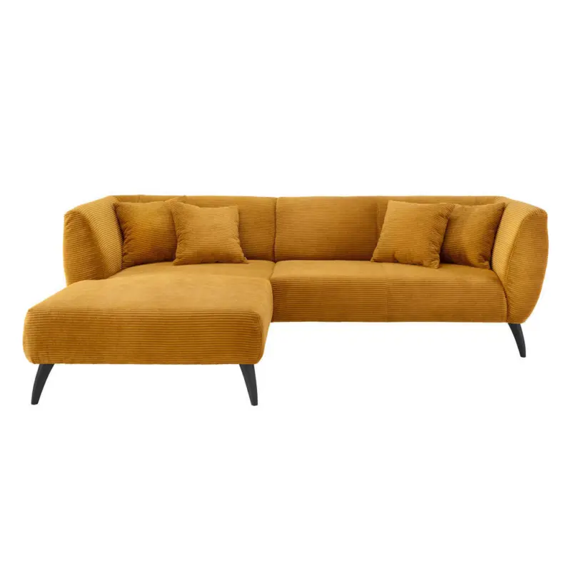 Ecksofa in Cord Goldfarben 160/264 cm