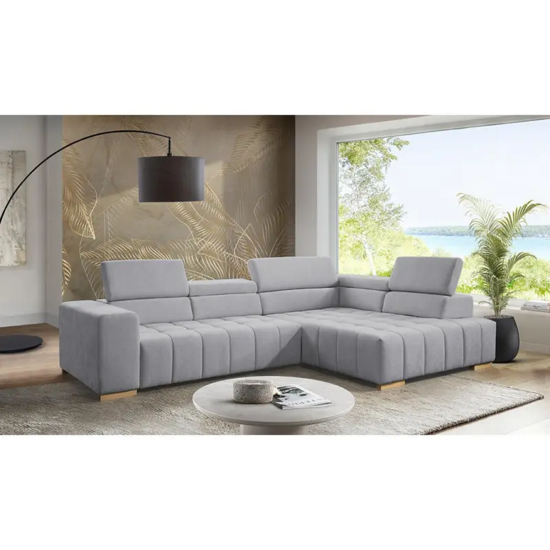 Ecksofa Elias in Chenille Grau 307/201 cm