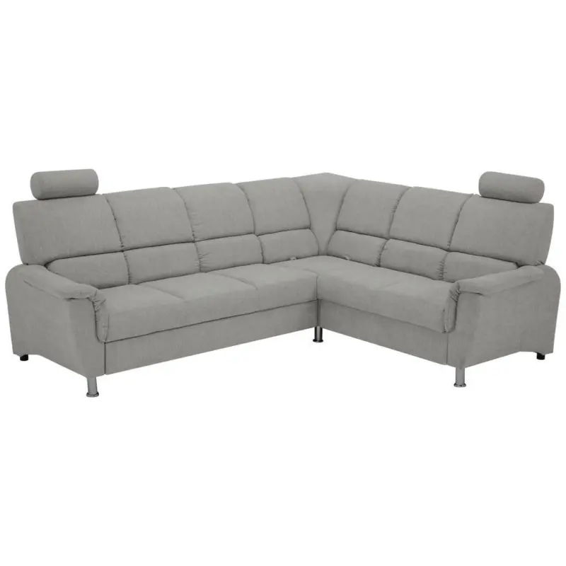 Ecksofa in Webstoff Grau 270/216 cm