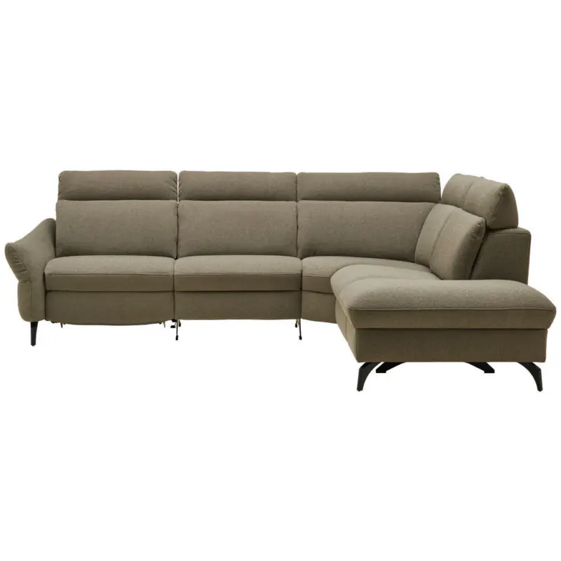 Ecksofa in Flachgewebe Taupe 272/233 cm