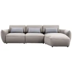 Ecksofa in Chenille Beige 340/190 cm