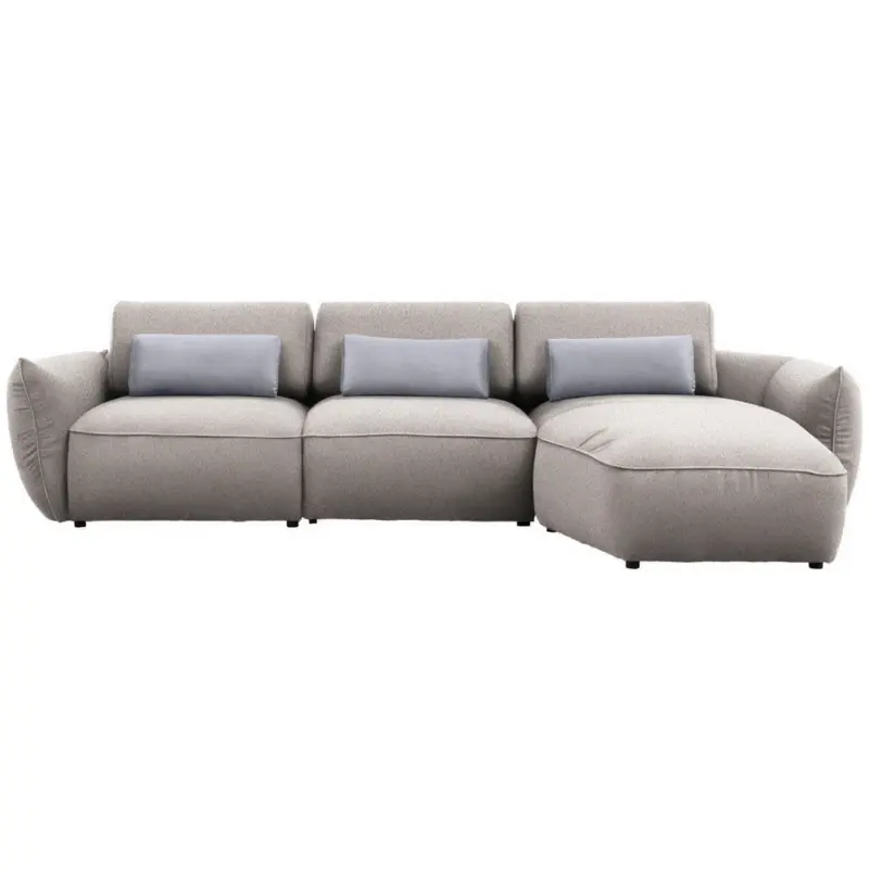 Ecksofa in Chenille Beige 340/190 cm