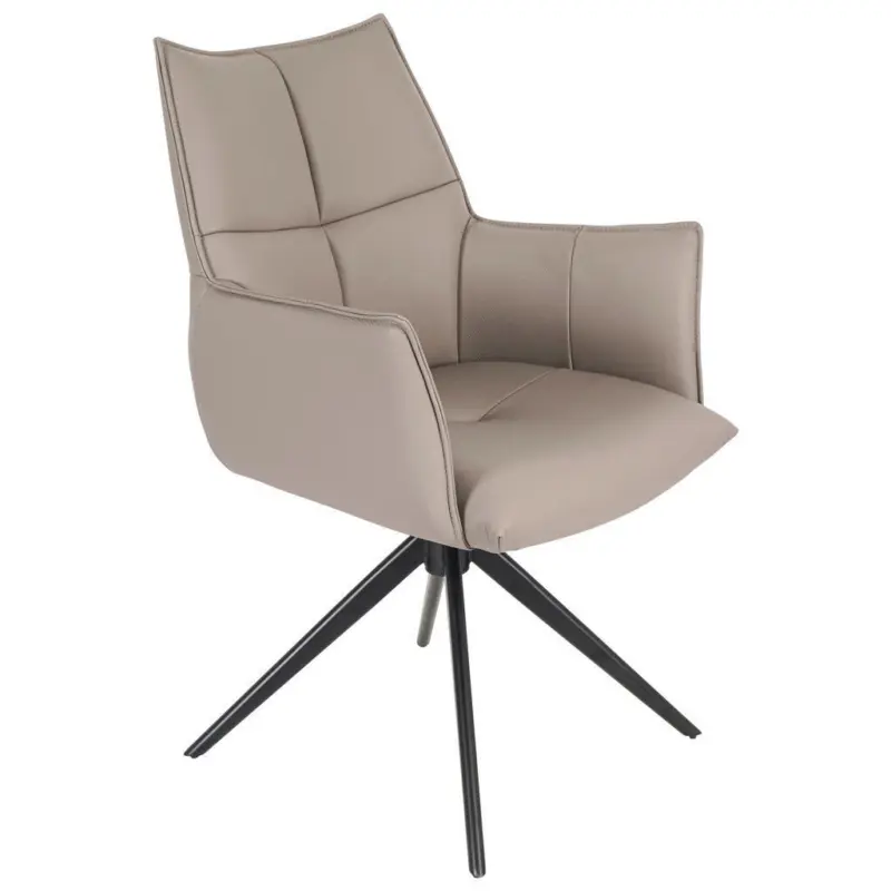 Armlehnstuhl Lederauswahl, Sitzfl&auml;che 360&deg; drehbar Echtleder