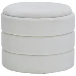 Hocker in Textil Wei&szlig;