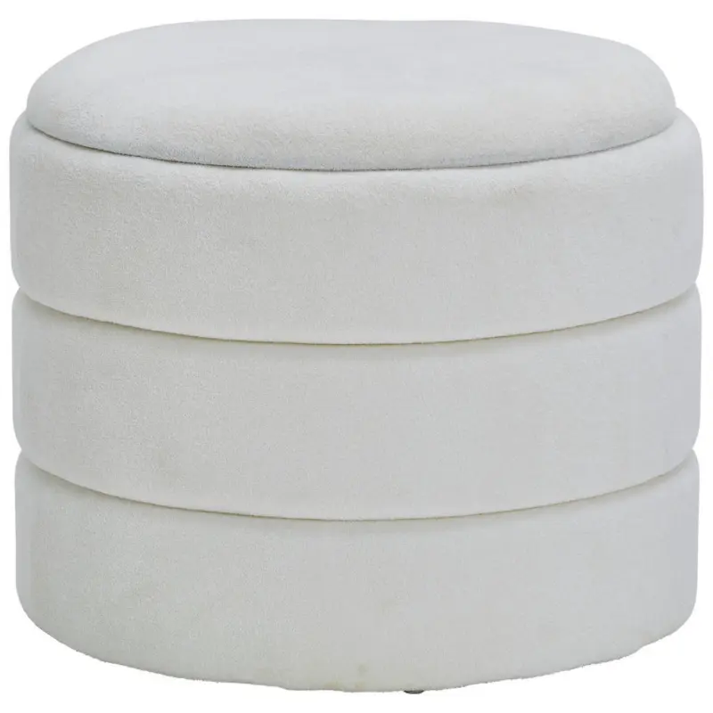 Hocker in Textil Wei&szlig;