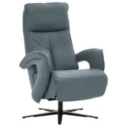 Relaxsessel in Leder Blaugrau