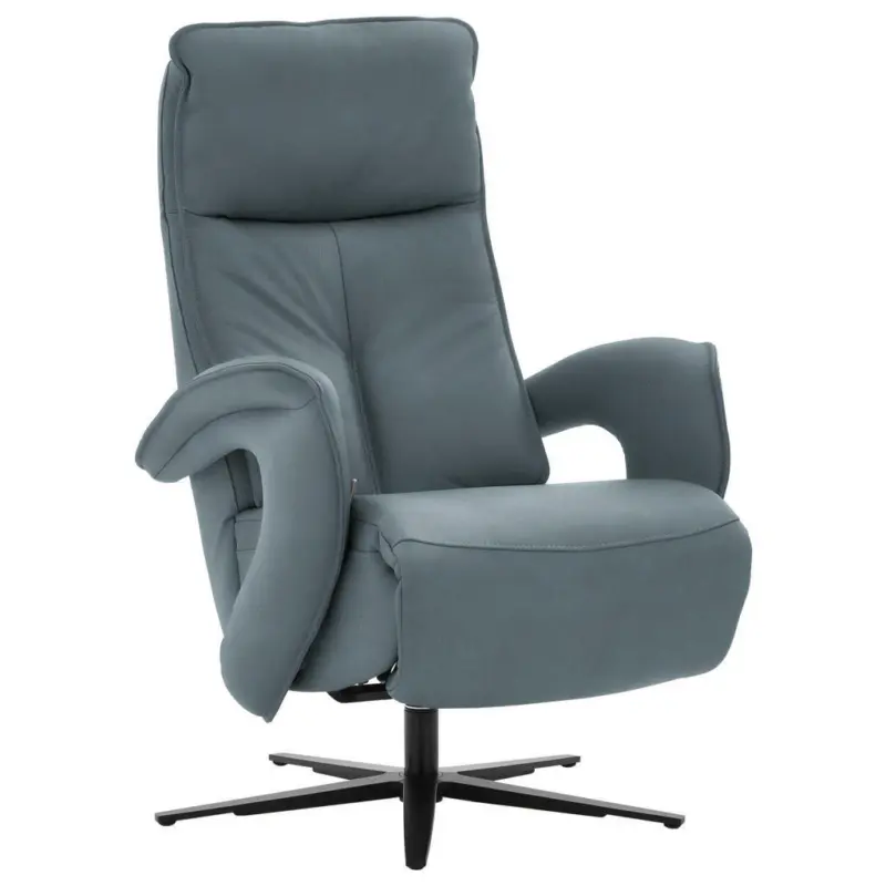 Relaxsessel in Leder Blaugrau