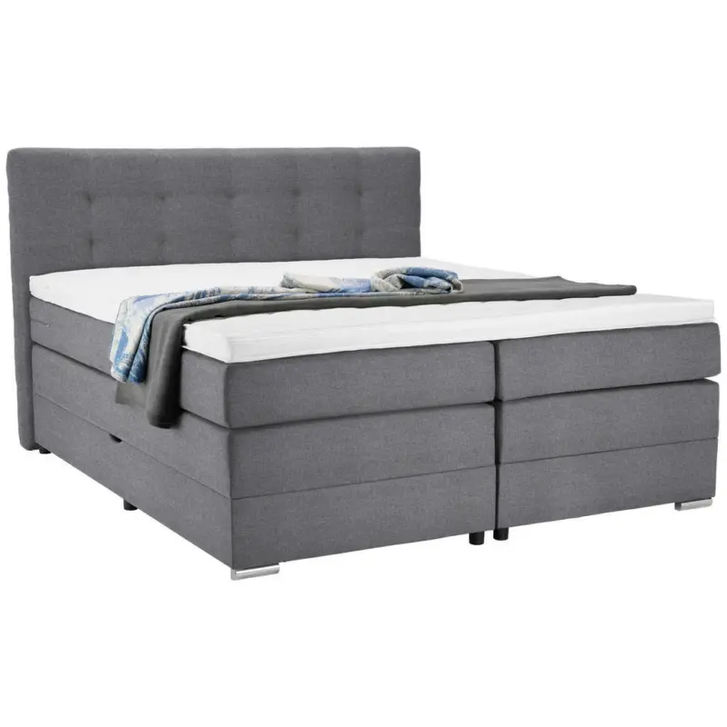 Boxspringbett 180/200 cm in Hellgrau
