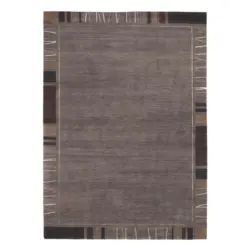 Wollteppich 120/180 cm Sena Silk Mata Dunkelgrau