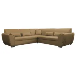 Ecksofa in Flachgewebe Gelb 266/266 cm