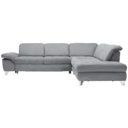 Ecksofa in Webstoff Grau 319/260 cm