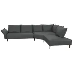 Ecksofa in Echtleder Anthrazit 340/272 cm