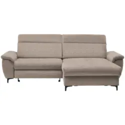 Ecksofa in Chenille Hellbraun