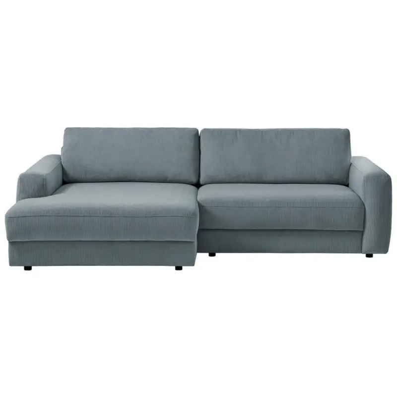 Ecksofa Bourbon in Cord Blaugrau 176/250 cm