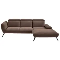 Ecksofa in Cord Taupe 301/196 cm