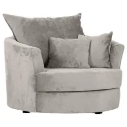 Sessel in Chenille Hellgrau