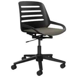 Drehstuhl in Schwarz, Beige