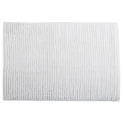 Badteppich Wei&szlig; 80/50 cm