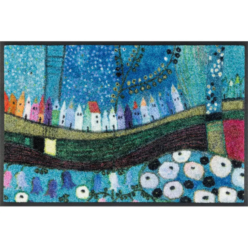 FU&szlig;MATTE 40/60 cm Stadt in Blau