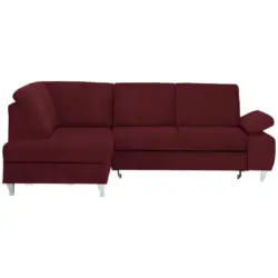Ecksofa in Flachgewebe Rot 186/255 cm