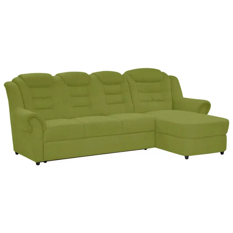 Ecksofa in Chenille Gr&uuml;n 262/165 cm